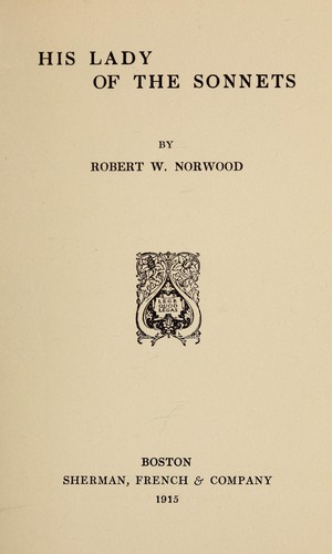 Cover for His lady of the sonnets