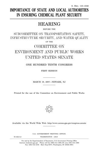Cover for Importance of state and local authorities in ensuring chemical plant security