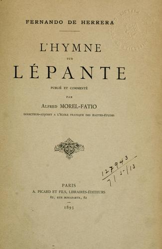 Cover for L' hymne sur Lépante