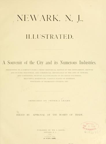 Cover for Newark, N.J., illustrated.