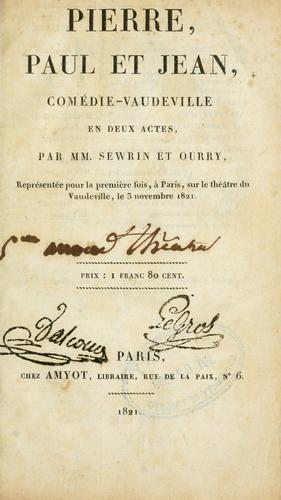 Cover for Pierre, Paul et Jean