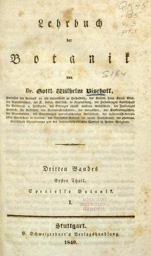 Cover for Lehrbuch der Botanik