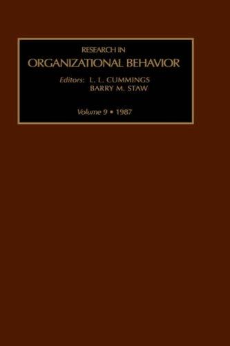 Cover for Research in Organizational Behavior, 1987