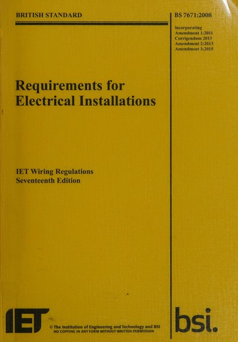 Cover for Requirements for electrical installations