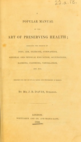 Cover for A popular manual of the art of preserving health