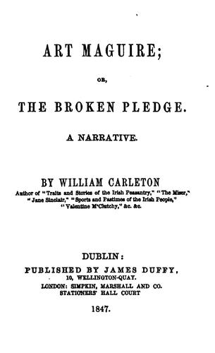 Cover for Art Maguire, or, The broken pledge