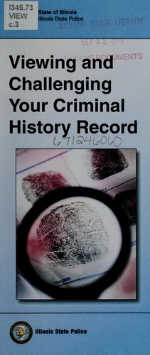 Cover for Viewing and challenging your criminal history record
