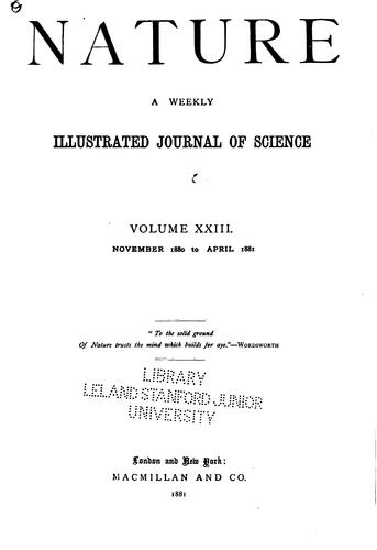 Cover for Nature