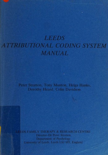 Cover for Leeds attributional coding system manual