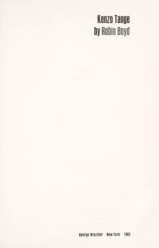 Cover for Kenzo Tange.