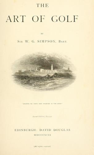 Cover for The art of golf.