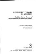 Cover for Linguistic theory in America