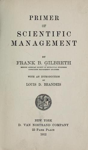 Cover for Primer of scientific management