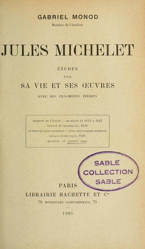 Cover for Jules Michelet