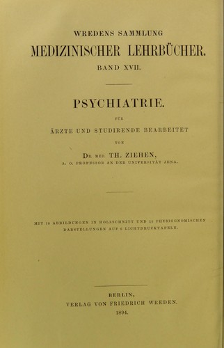 Cover for Psychiatrie : f©ơr ©rzte und Studirende