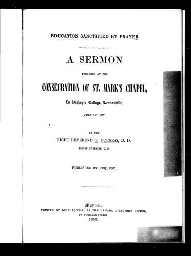 Cover for Education sanctified by prayer