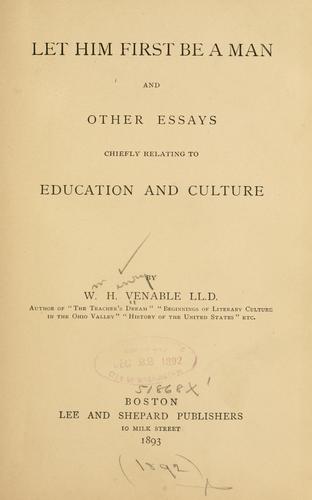 Cover for Let him first be a man