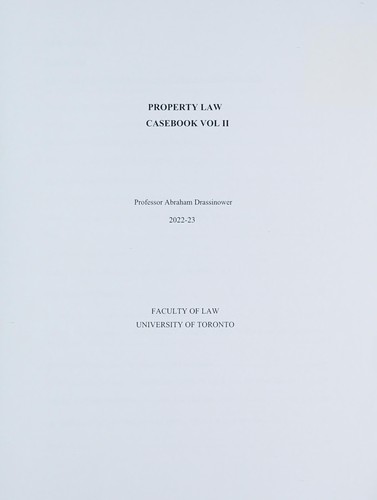 Cover for Property law