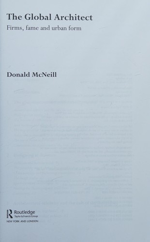 Cover for The global architect