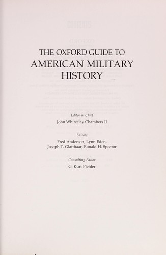 Cover for The Oxford guide to American military history