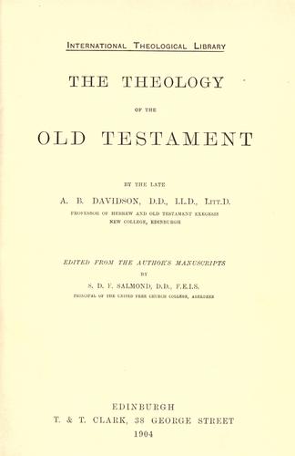 Cover for The theology of the Old Testament