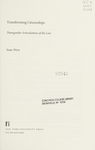Cover for Transforming citizenships