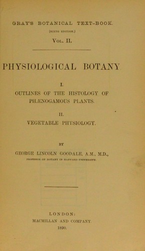 Cover for Physiological botany