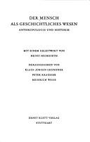 Cover for Der Mensch als geschichtliches Wesen