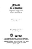 Cover for Memoria de la palabra