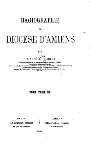 Cover for Hagiographie du diocèse d'Amiens