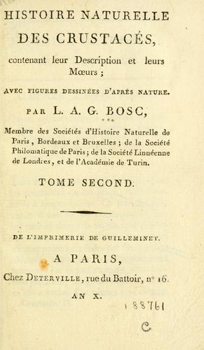 Cover for Histoire naturelle des crustacés