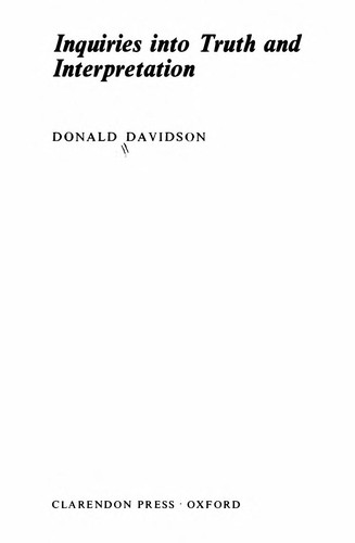 Cover for Inquiries into truth and interpretation