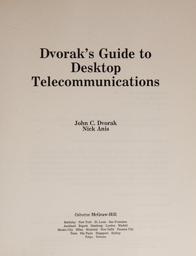 Cover for Dvorak's guide to desktop telecommunications