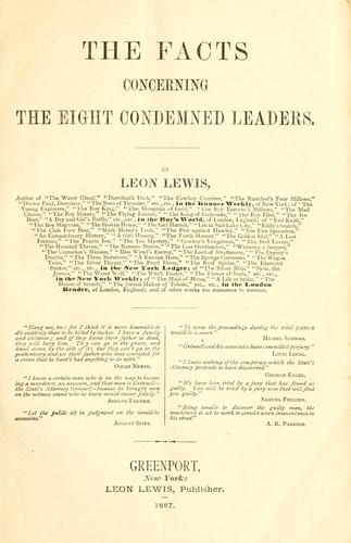 Cover for The facts concerning the eight condemned leaders