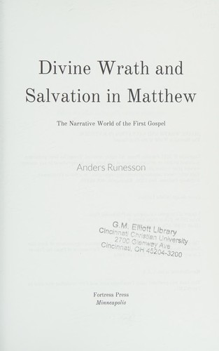 Cover for Divine Wrath and Salvation Matt