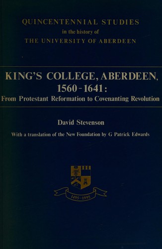 Cover for King's College, Aberdeen, 1560-1641