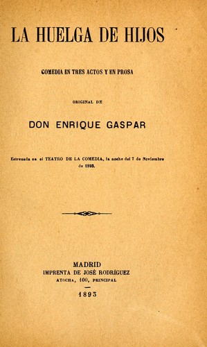 Cover for La huelga de hijos