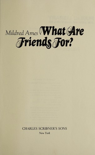 Cover for What are friends for?