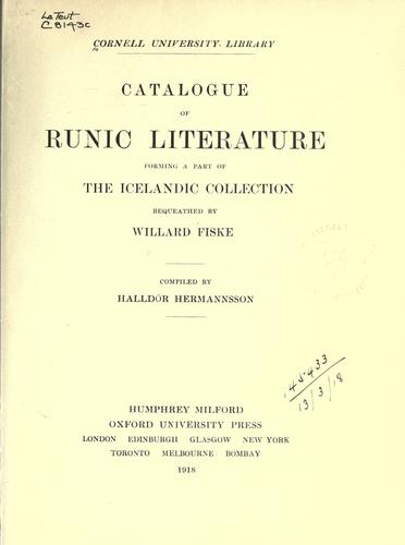 Cover for Catalogue of Runic literature