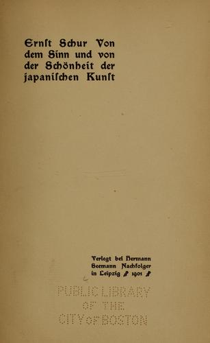 Cover for Von dem Sinn und von der Schönheit der japanischen Kunst.