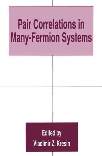 Cover for Pair Correlations in Many-Fermion Systems
