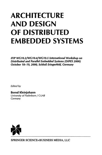 Cover for Architecture and Design of Distributed Embedded Systems