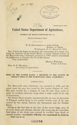 Cover for Soils of the Sutter Basin