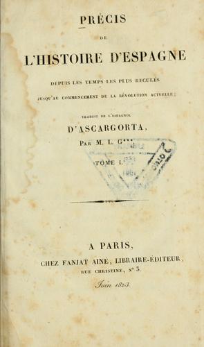 Cover for Précis de l'histoire d'Espagne