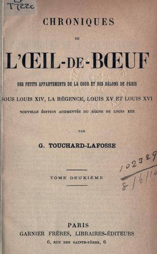 Cover for Chroniques de l'Oeil-de-Boeuf