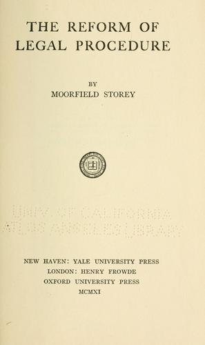 Cover for The reform of legal procedure
