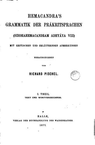 Cover for Hemacandra's Grammatik der Prâkritsprachen