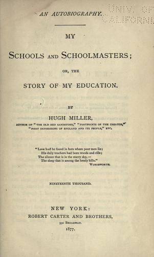 Cover for My schools and schoolmastes