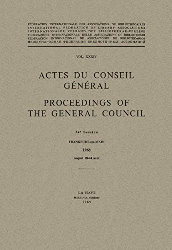 Cover for Actes du Conseil Général / Proceedings of the General Council