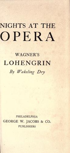 Cover for Wagner's Lohengrin